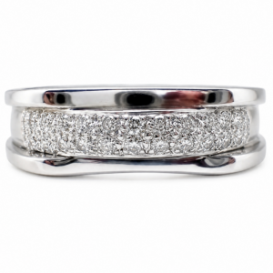 anillo de oro blanco 18 kt y brillantes