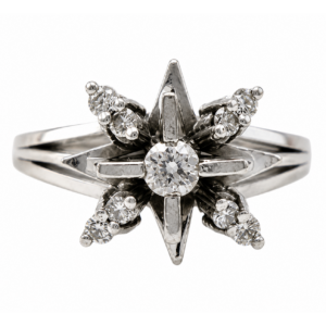 anillo de oro blanco y brillantes