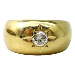 anillo solitario de oro 18 kt y brillante