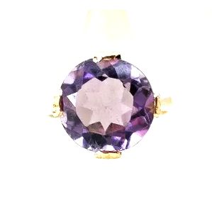 anillo solitario de oro 18kt y amatista natural anillo solitario de oro 18kt y amatista natural