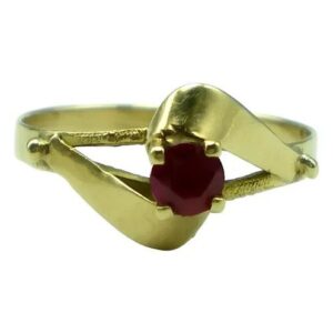 anillo de oro 18 kt solitario de rubi