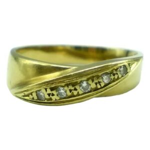 anillo de oro 18 kt y brillantes