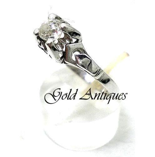 anillo de oro 18 kt antiguo solitario y brillante anillo de oro 18 kt antiguo solitario y brillante