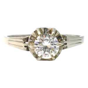 anillo solitario de platino 950 y brillante