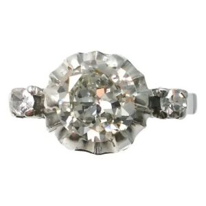 anillo solitario de platino 950 y brillante 1 ct