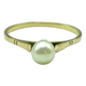 anillo de oro 18 kt y perla natural