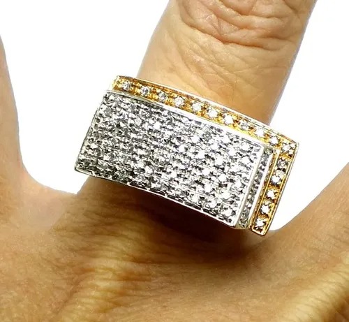 anillo de oro 18 kt bicolor y brillantes anillo de oro 18 kt bicolor y brillantes