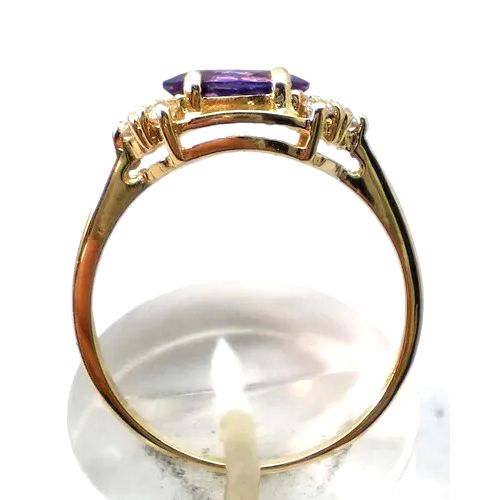 anillo de oro 18 kt amatista natural y zafiros anillo de oro 18 kt amatista natural y zafiros