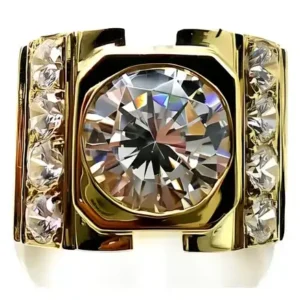 anillo de oro 18 kt y zafiros blancos