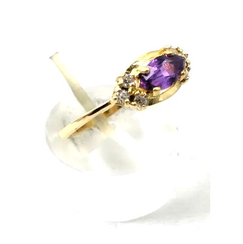 anillo de oro 18 kt amatista natural y zafiros anillo de oro 18 kt amatista natural y zafiros
