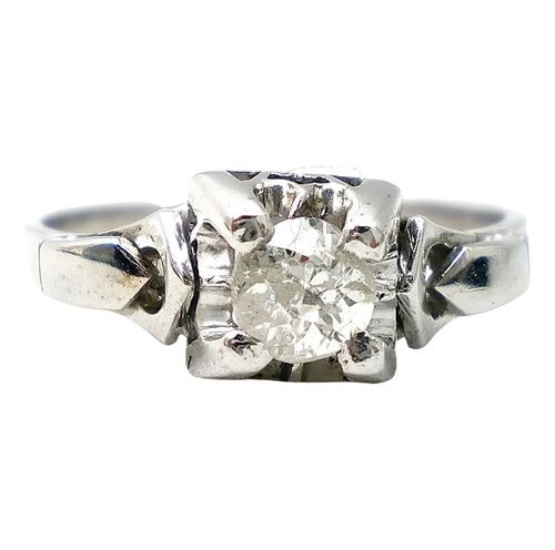 anillo de oro 18 kt antiguo solitario y brillante anillo de oro 18 kt antiguo solitario y brillante
