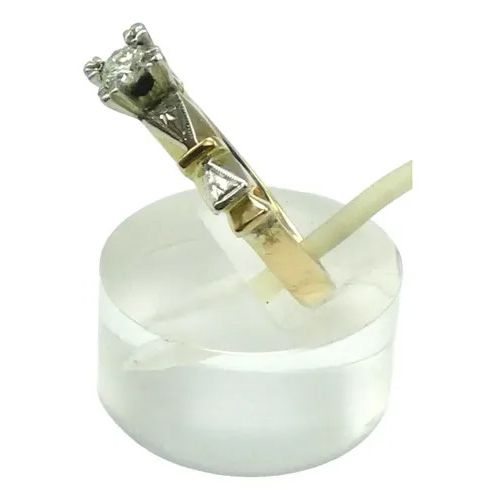 anillo solitario de oro 18 kt platino y brillante anillo solitario de oro 18 kt platino y brillante