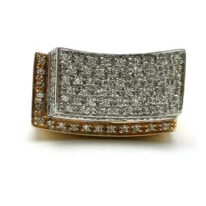 anillo de oro 18 kt bicolor y brillantes