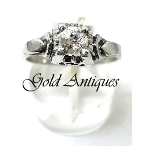 anillo de oro 18 kt antiguo solitario y brillante anillo de oro 18 kt antiguo solitario y brillante