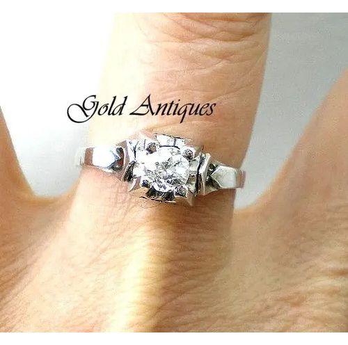 anillo de oro 18 kt antiguo solitario y brillante anillo de oro 18 kt antiguo solitario y brillante