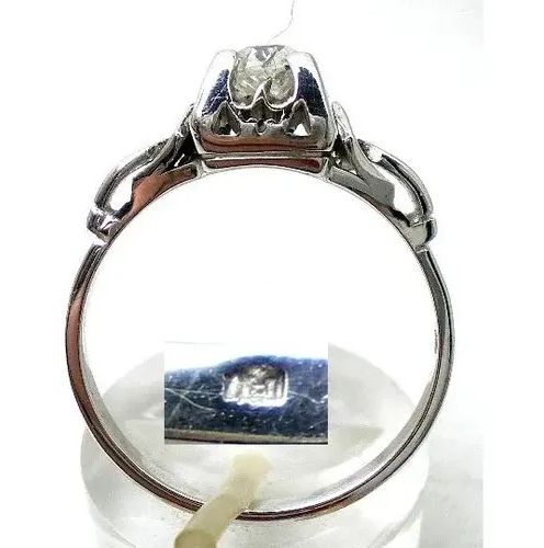 anillo de oro 18 kt antiguo solitario y brillante anillo de oro 18 kt antiguo solitario y brillante