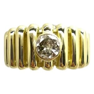 anillo solitario de oro 18 kt y brillante