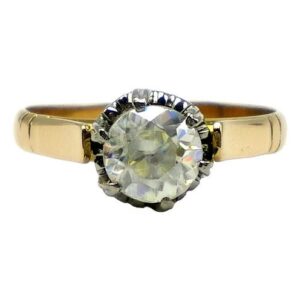 anillo solitario de oro 18 kt platino y zafiro