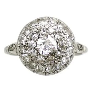 anillo roseta de platino 950 y brillantes 2,70 ct