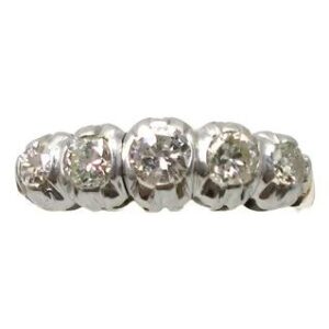 anillo cintillo de oro 18 kt platino 950 y brillantes