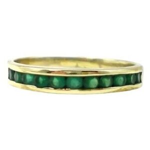 anillo oro 18 kt medio sin fin de aventurinas