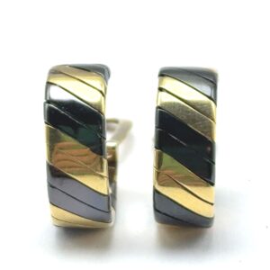 par de aros argolla oro 18 kt bicolor
