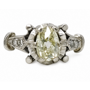 anillo solitario de platino 950 brillante de 1.10 ct